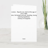Carte Apache geronimo-amérindienne vintage (Dos)