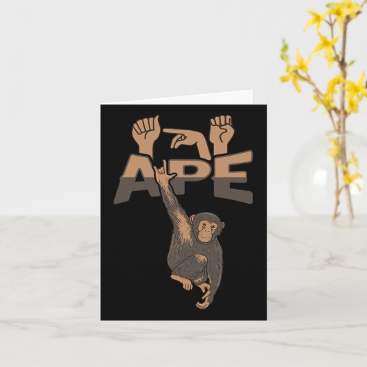 Carte Ape Asl Gesture Mains Sourde Sensibilisation à la  (Fleur jaune)