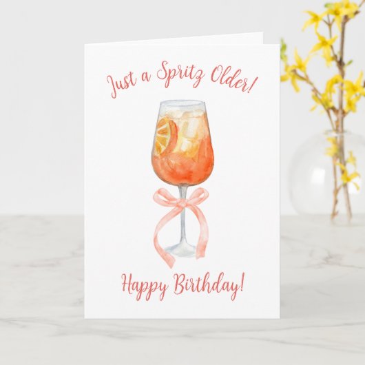 Carte Aperol Spritz Anniversaire (Fleur jaune)