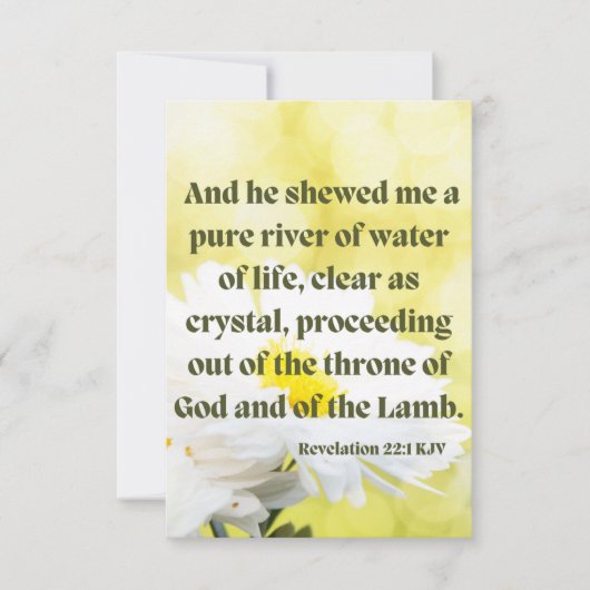Carte Apocalypse 22:1 KJV Bible Écriture Pic Salutation (Devant)