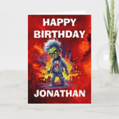 Carte Apocalypse Anniversaire Zombie Boy (Devant)