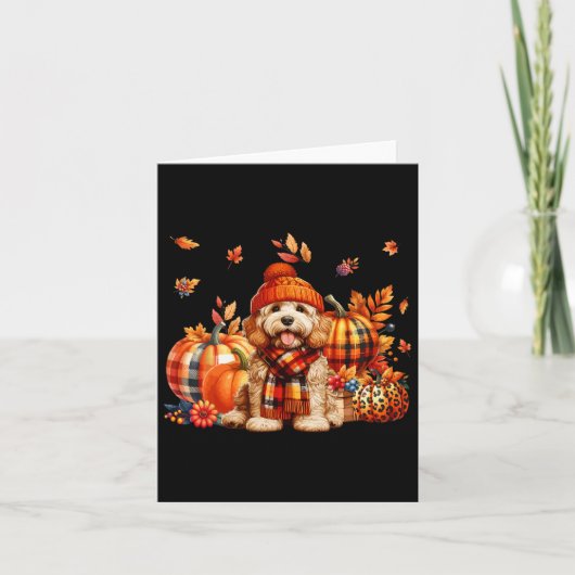 Carte Apoo Action de grâce Léopard Citrouilles Feuilles (Devant)