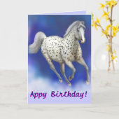 Carte Appaloosa heureux personnalisable d'anniversaire (Fleur jaune)