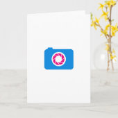 Carte Appareil numérique bleu (Fleur jaune)