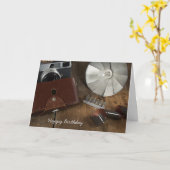 Carte appareil photo et ampoules flash (Fleur jaune)