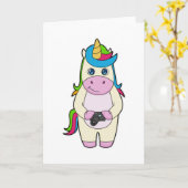 Carte Appareil photo Licorne (Fleur jaune)