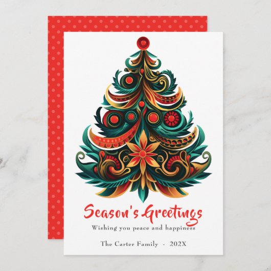 Carte Appartement de Noël Bohème (Devant / Derrière)