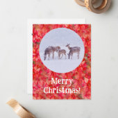 Carte Appartement de Noël de la neige de cerf et d (Devant/Arrière en situation)