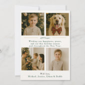 Carte Appartement Noël Plaid Coquette Photo Holida (Dos)