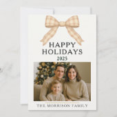 Carte Appartement Noël Plaid Tendance Bow Photo Ho (Devant)