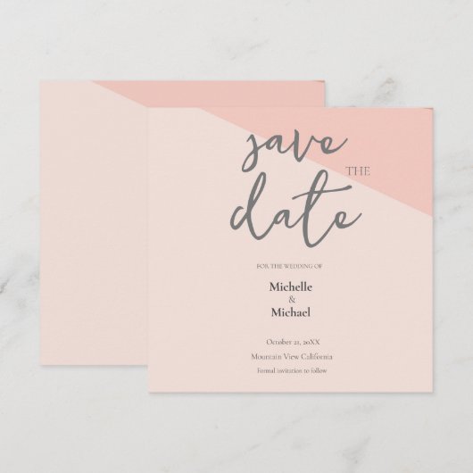 Carte Appel de script Calligraphie Mariage Moderne Save  (Devant / Derrière)