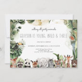 Carte Appel de tous les animaux de fête | Safari Anniver (Devant)