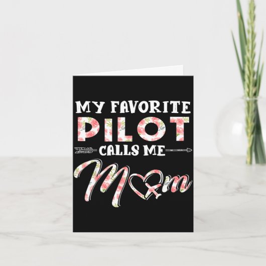 Carte Appel pilote préféré maman conception florale fête (Devant)