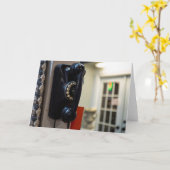 Carte Appel vintage : Rétro Téléphone (Fleur jaune)