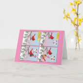 Carte Appels Comiques de l'Accouplement des Oiseaux Mode (Fleur jaune)