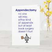 Carte Appendectomie - Un poème drôle sur le rétablisseme (Fleur jaune)