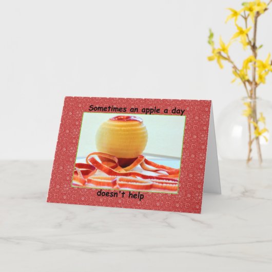 Carte Apple a Day Get Well Card (Fleur jaune)
