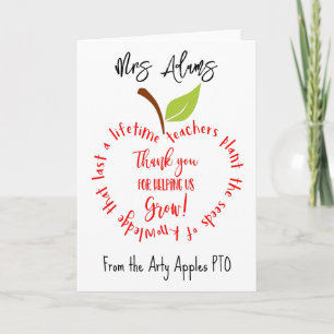 Carte Apple merci de nous aider à devenir enseignant