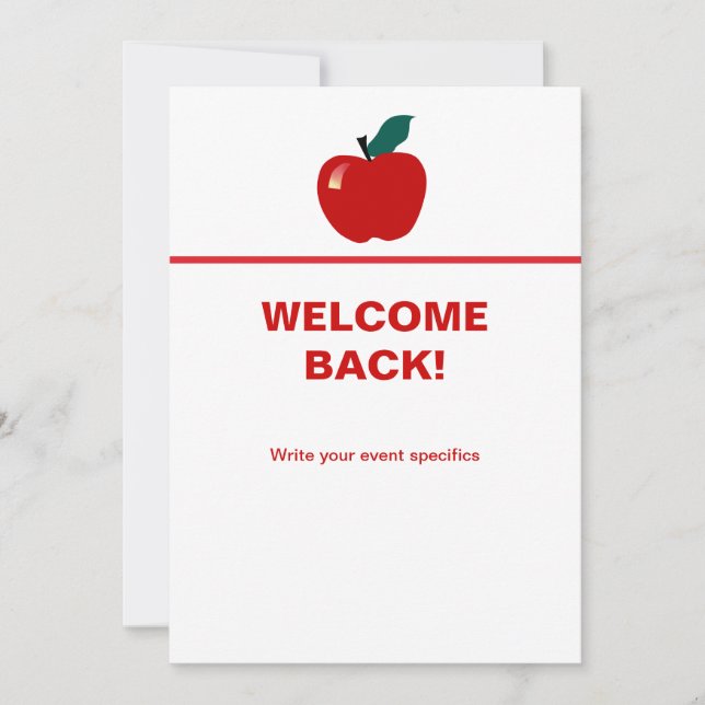 Carte Apple, retour à l'école (Devant)