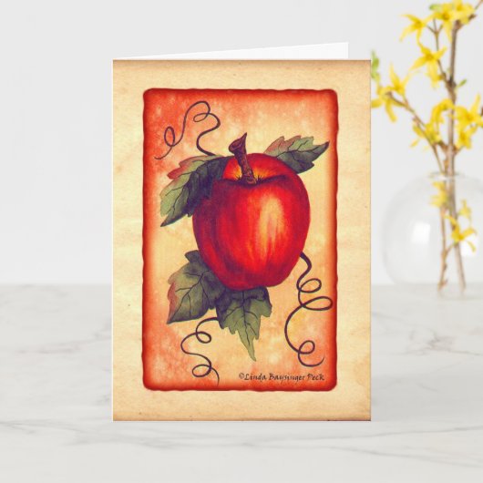 Carte Apple rouge (Fleur jaune)