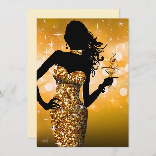 Carte Apportez la brillance scintillante | or (Devant / Derrière)