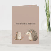 Carte Appréciation de la Souris Hérisson Crème Brun Mign (Devant)