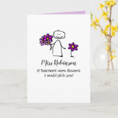 Carte Appréciation de l'enseignant (Fleur jaune)