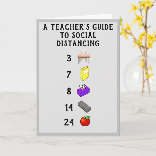 Carte Appréciation de l'enseignant dans un monde lointai (Fleur jaune)