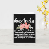 Carte Appréciation de l'enseignant de danse Clic noir fé (Fleur jaune)