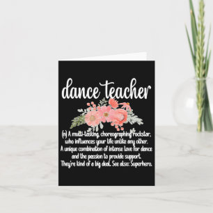 Carte Appréciation de l'enseignant de danse Clic noir fé