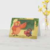 Carte Appréciation de l'enseignant de Owl (Fleur jaune)