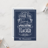 Carte Appréciation de l'enseignant Jour Merci plat (Devant/Arrière en situation)