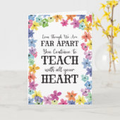 Carte Appréciation de l'enseignant Quarantaine Distances (Fleur jaune)