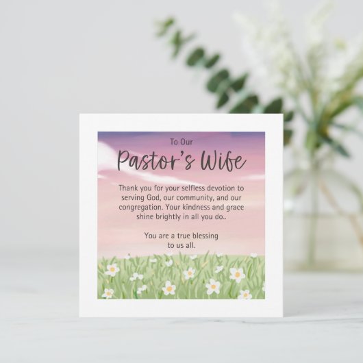 Carte Appréciation de l'épouse de pasteur (Debout devant)