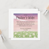 Carte Appréciation de l'épouse du pasteur  (Devant/Arrière en situation)