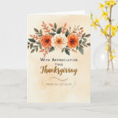 Carte Appréciation de Thanksgiving d'affaires Élégant au (Fleur jaune)