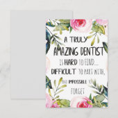 Carte Appréciation des dentistes Docteur Merci Citation  (Devant / Derrière)