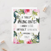 Carte Appréciation des dentistes Docteur Merci Citation (Devant/Arrière en situation)