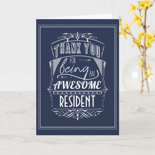 Carte Appréciation du Merci résident (Fleur jaune)