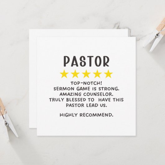 Carte Appréciation du pasteur (Devant/Arrière en situation)