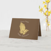 Carte Appréciation du pasteur avec les mains de prière (Fleur jaune)