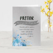 Carte Appréciation du pasteur avec Verse biblique (Fleur jaune)