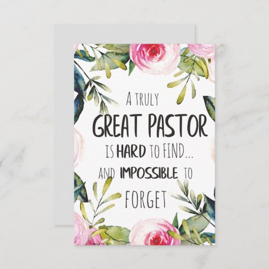 Carte Appréciation du pasteur Cadeau Pastor Merci citati (Devant / Derrière)