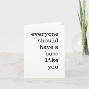 Carte Appréciation du patron, Meilleur minimaliste Boss