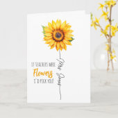 Carte appréciation du professeur cadeau choisir (Fleur jaune)