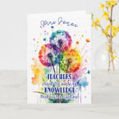 Carte appréciation du professeur cadeau pissenlit (Fleur jaune)