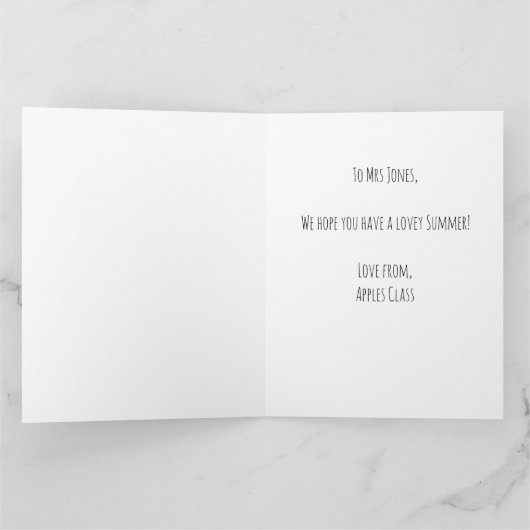 Carte appréciation du professeur empreinte de capture de (Intérieur)