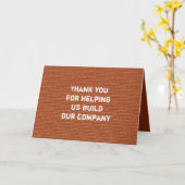 Carte Appréciation en brique rouge Merci employé (Fleur jaune)