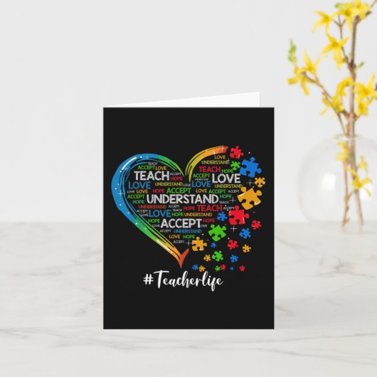Carte Apprendre Accepter Comprendre Amour Enseignant Coe (Fleur jaune)