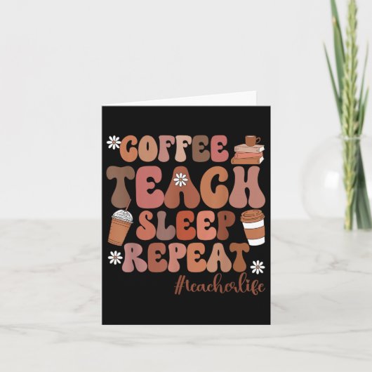 Carte Apprentissage du café Dormir Répéter Enseignant Vi (Devant)